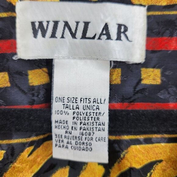 Vintage 80's Dress Kaftan Maxi Damask Gold Tiger Regal Glam Flutter Kimono OS - Picture 12 of 13